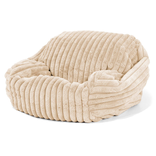 Sabine Sitzsack Sessel - Ultra Plüsch Cord Creme 02