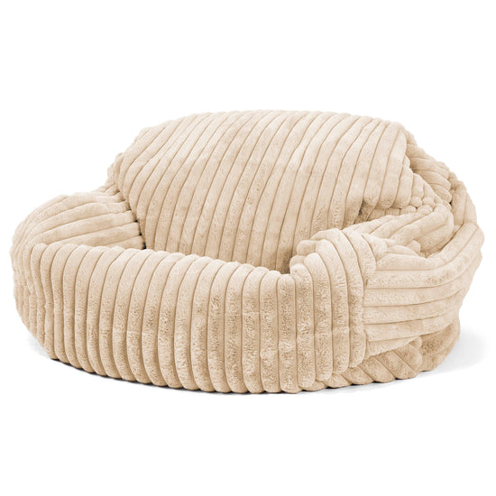 Sabine Sitzsack Sofa - Ultra Plüsch Cord Creme 02