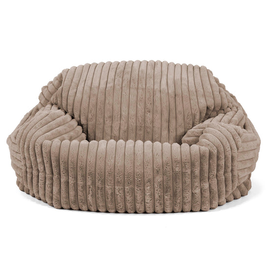 Sabine Sitzsack Sofa - Ultra Plüsch Cord Nerzfarben 01