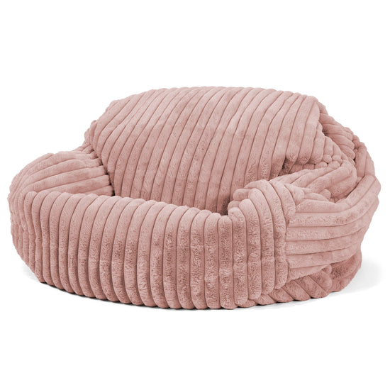 Sabine Sitzsack Sofa - Ultra Plüsch Cord Pastellrosa 02