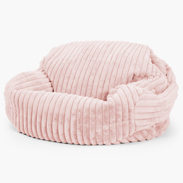 Sabine Sitzsack Sofa - Ultra Plüsch Cord Pastellrosa 02