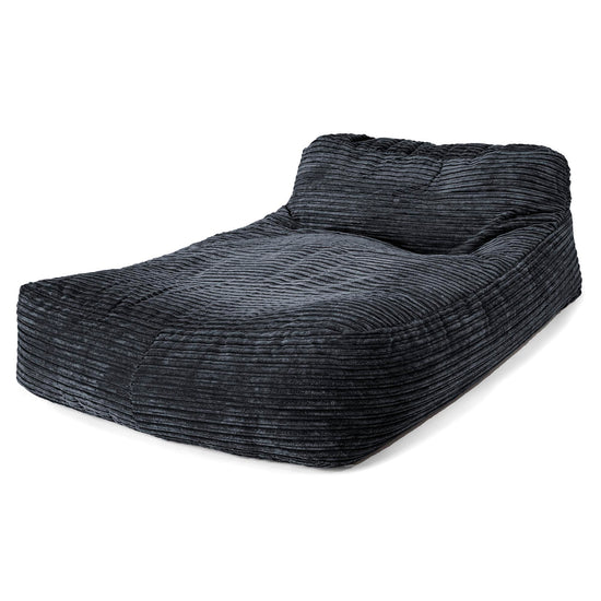 Schlafsofa Sitzsack - Cord Schwarz 01