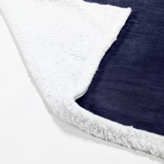Sherpa-Decke - Sherpa-Fleece Dunkelblau 02