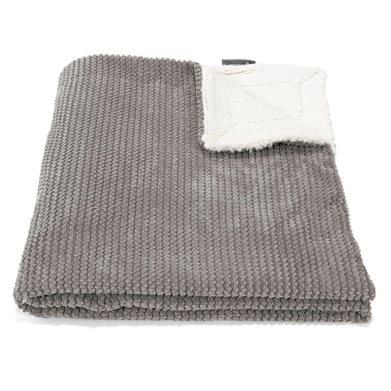 Sherpa-Decke - Pom-Pom Anthrazit 01