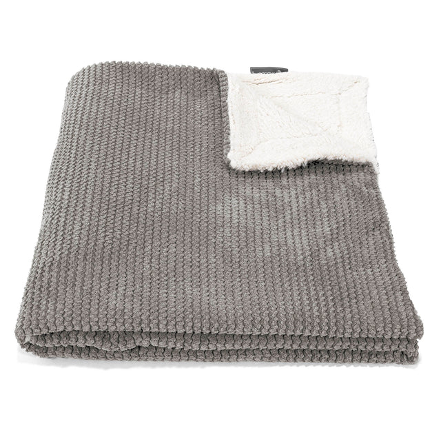 Sherpa-Decke - Pom-Pom Anthrazit 01