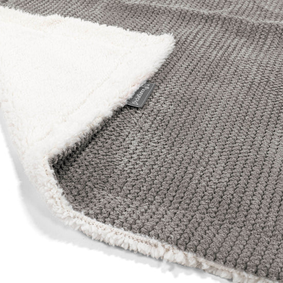 Sherpa-Decke - Pom-Pom Anthrazit 02