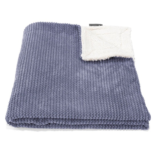 Sherpa-Decke - Pom-Pom Lila 01