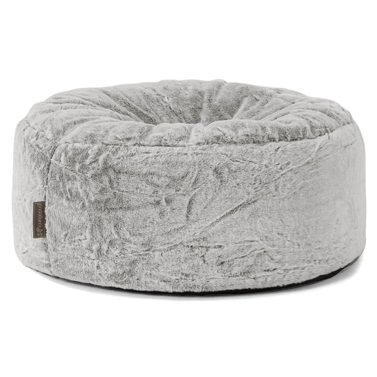 Sitzhocker Pouf - Kaninchen Kunstfell Hellgrau 01