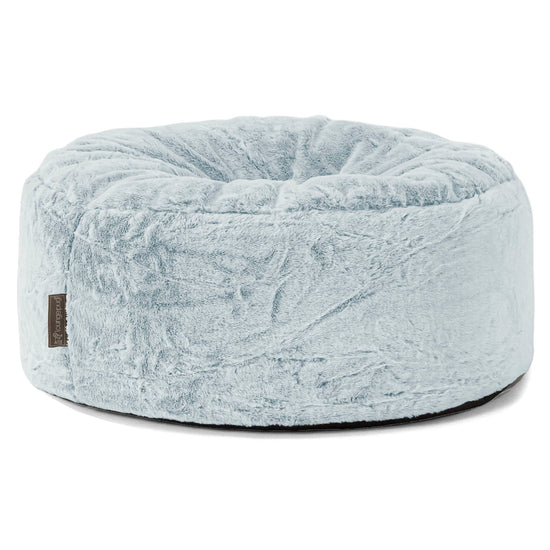 Sitzhocker Pouf - Kaninchen Kunstfell Pastellblau 01