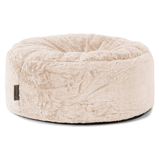 Sitzhocker Pouf - Kaninchen Kunstfell Weiß 01