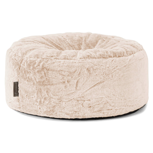 Sitzhocker Pouf - Kaninchen Kunstfell Weiß 01