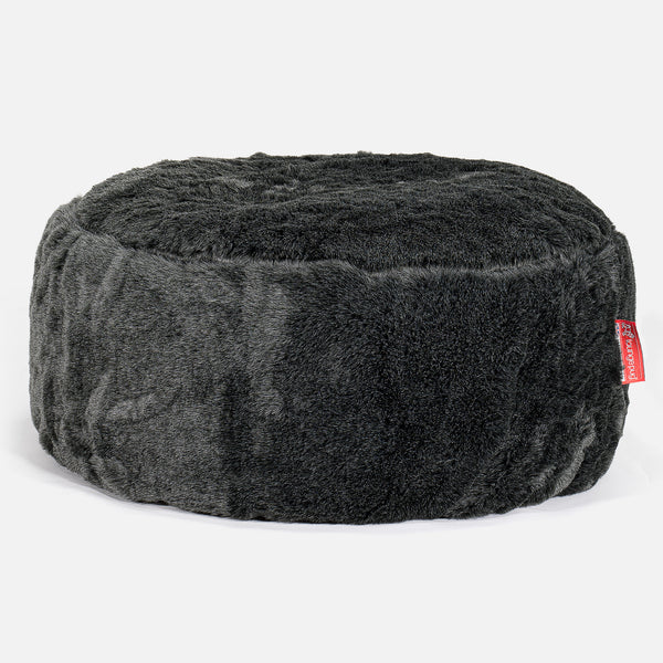 Sitzhocker Pouf - Kunstfell Schwarz 01