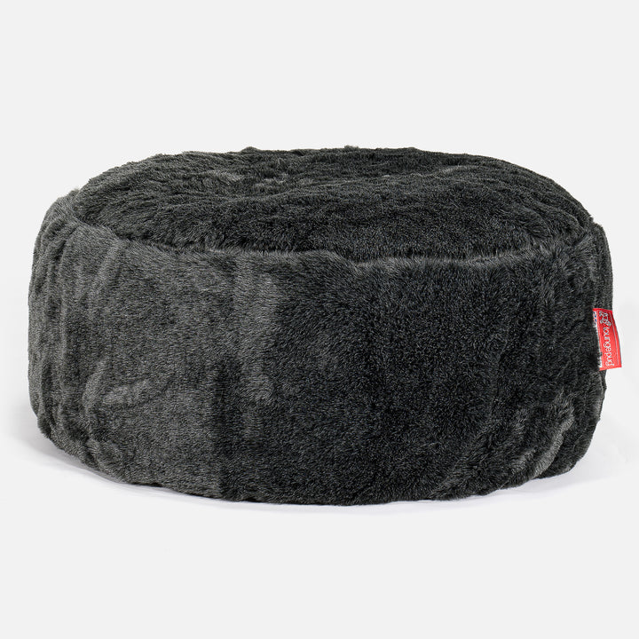 Sitzhocker Pouf - Kunstfell Schwarz 01