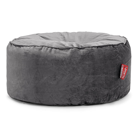 Sitzhocker Pouf - Samt Schiefergrau 01
