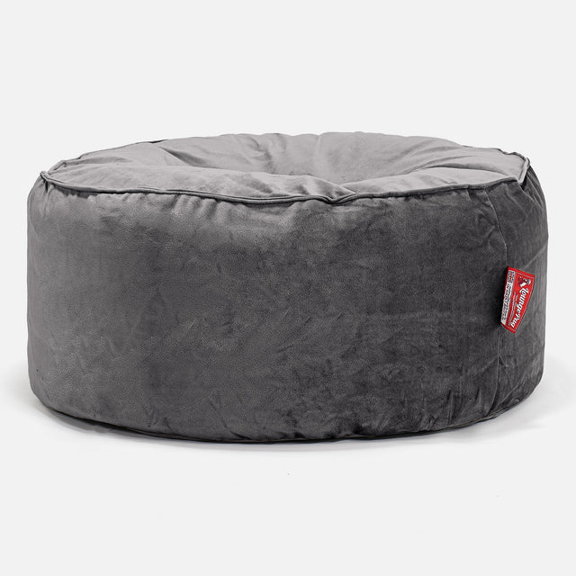 Sitzhocker Pouf - Samt Schiefergrau 01