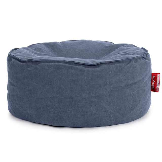 Sitzhocker Pouf - Stonewashed-stoff Marineblau 01