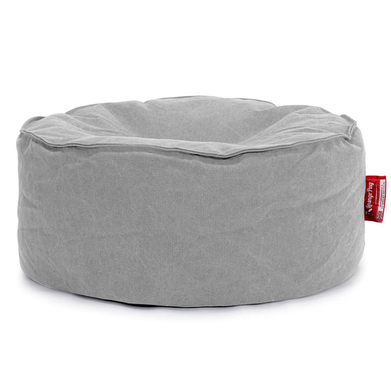 Sitzhocker Pouf - Stonewashed-stoff Pewter 01