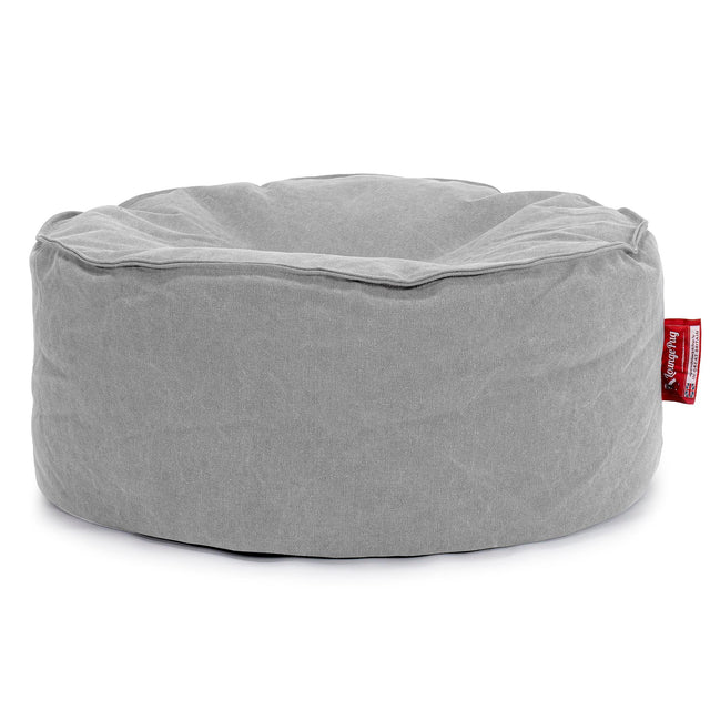 Sitzhocker Pouf - Stonewashed-stoff Pewter 01