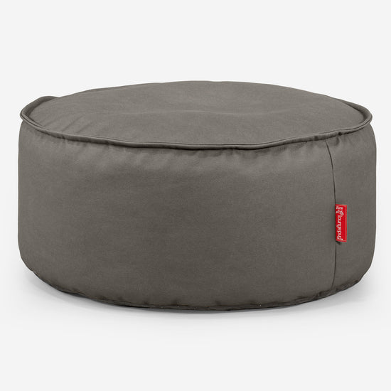 Sitzhocker Pouf - Veganes Leder Grau 01