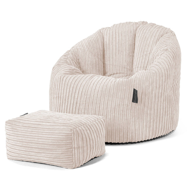 Sitzsack Kuschel Lounge Sessel - Cord Creme 02
