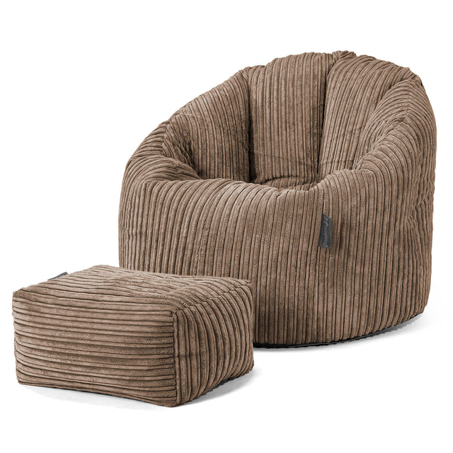 Sitzsack Kuschel Lounge Sessel - Cord Mocca 02