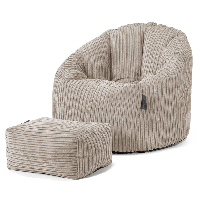 Sitzsack Kuschel Lounge Sessel - Cord Nerzfarben 02