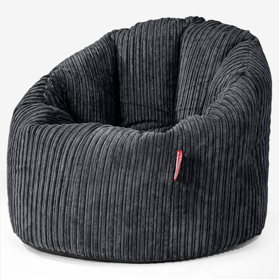 Sitzsack Kuschel Lounge Sessel - Cord Schwarz 01