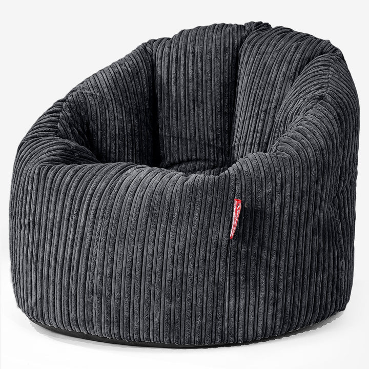 Sitzsack Kuschel Lounge Sessel - Cord Schwarz 01