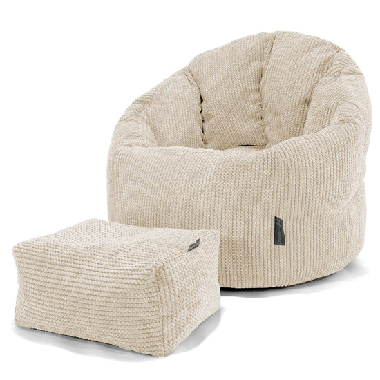 Sitzsack Kuschel Lounge Sessel - Pom-Pom Creme 02