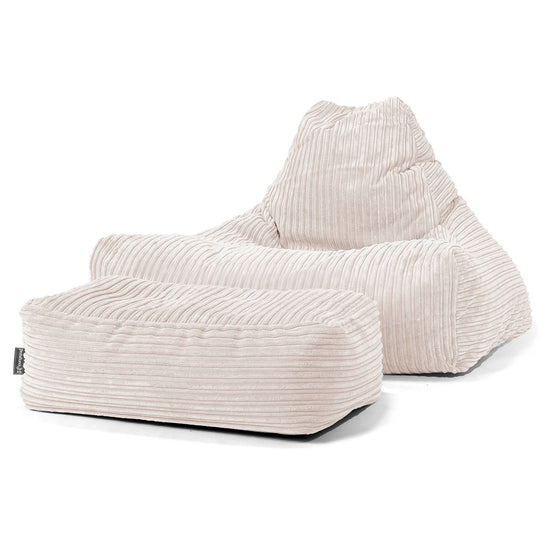 Sitzsack Lounge Sessel - Cord Elfenbein 02