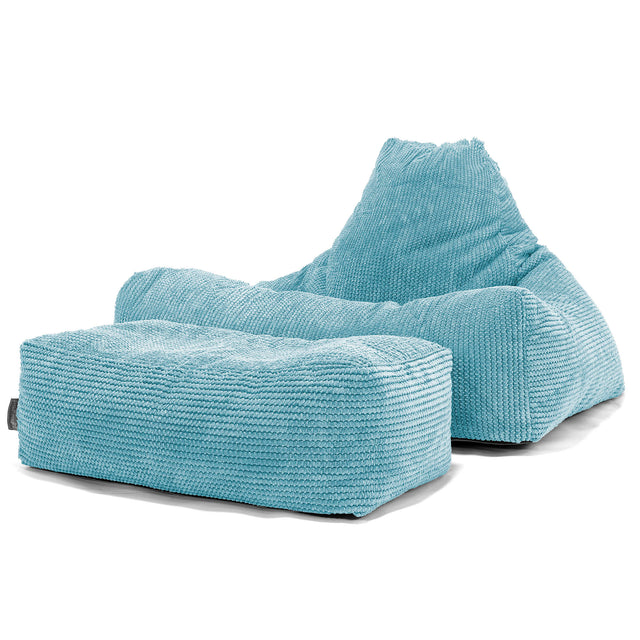 Sitzsack Lounge Sessel - Pom-Pom Türkis 02