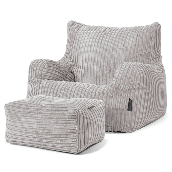 Josephine Sitzsack Ohrensessel - Cord Silbergrau 02