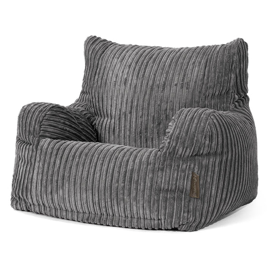 Sitzsack Ohrensessel - Cord Stahlgrau 01