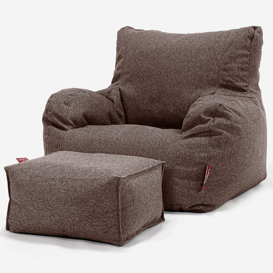 Sitzsack Ohrensessel - Interalli Wolle Braun 02