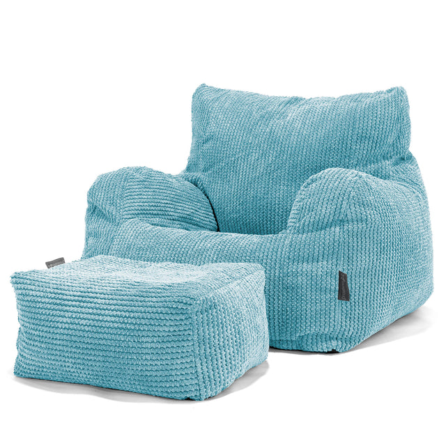 Sitzsack Ohrensessel - Pom-Pom Türkis 02