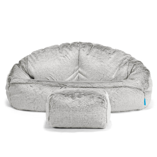 Kindersofa Bubble 2-6 jahren - Kaninchen Kunstfell Hellgrau 02