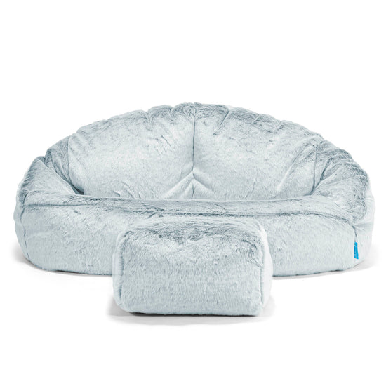 Kindersofa Bubble 2-6 jahren - Kaninchen Kunstfell Pastellblau 02