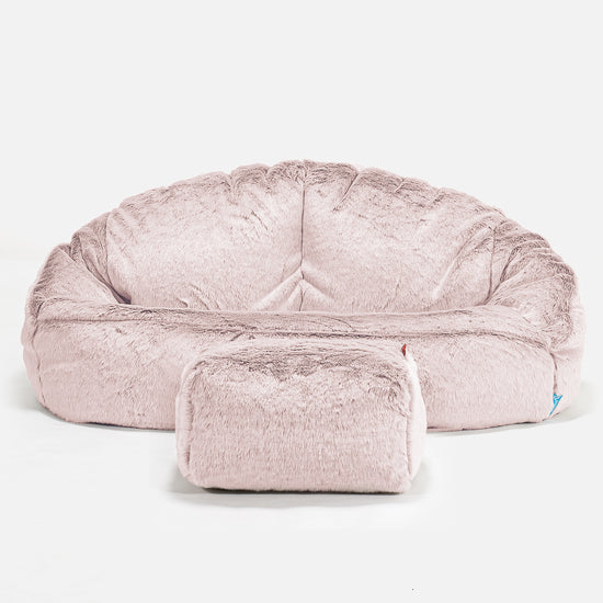 Kindersofa Bubble 2-6 jahren - Kaninchen Kunstfell Pastellrosa 02