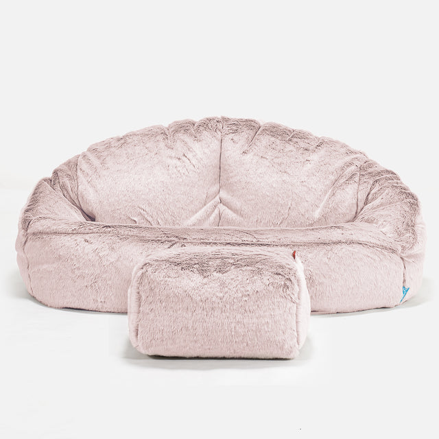 Kindersofa Bubble 2-6 jahren - Kaninchen Kunstfell Pastellrosa 02