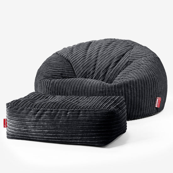 Sitzsack Sofa - Cord Schwarz 02