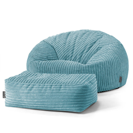 Sitzsack Sofa - Cord Türkis 02