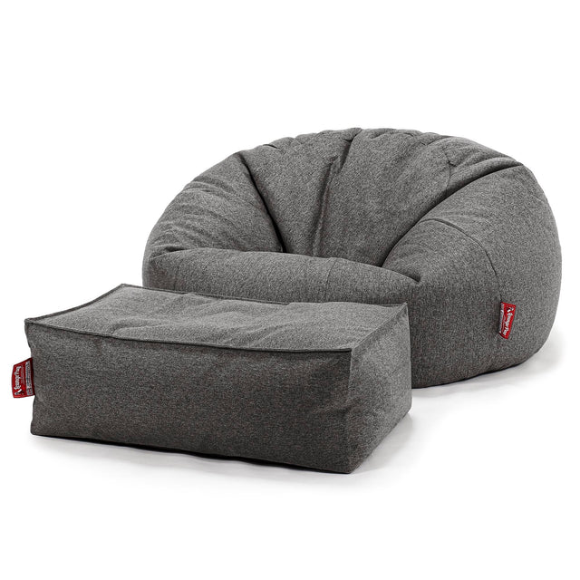 Sitzsack Sofa - Interalli Wolle Grau 02