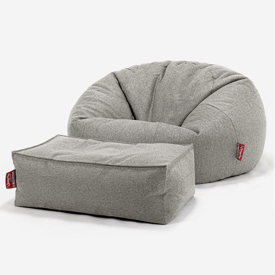 Sitzsack Sofa - Interalli Wolle Silber 02