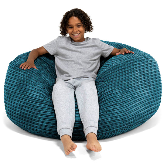 Super Bequemer Riesen Kindersitzsack 6-14 Jahre - Cord Blaugrün 01