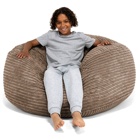 Super Bequemer Riesen Kindersitzsack 6-14 Jahre - Cord Mocca 01