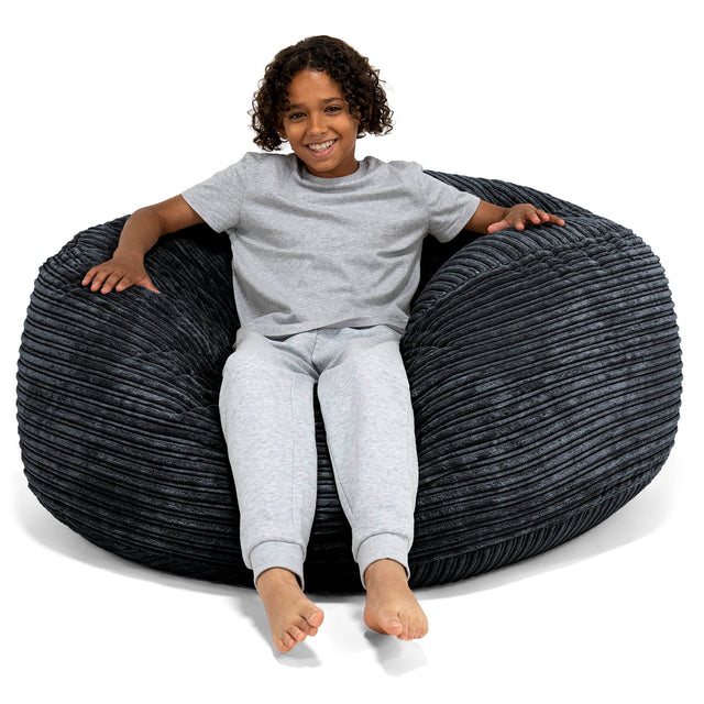 Super Bequemer Riesen Kindersitzsack 6-14 Jahre - Cord Schwarz 01