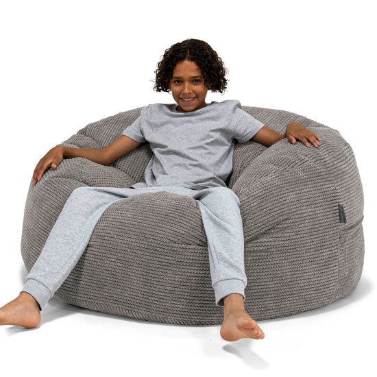 Super Bequemer Riesen Kindersitzsack 6-14 Jahre - Pom-Pom Anthrazit 01