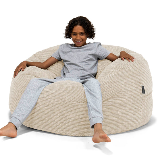 Super Bequemer Riesen Kindersitzsack 6-14 Jahre - Waffle Cord Creme 01
