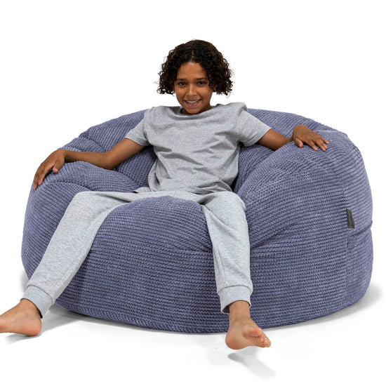 Super Bequemer Riesen Kindersitzsack 6-14 Jahre - Pom-Pom Lila 01
