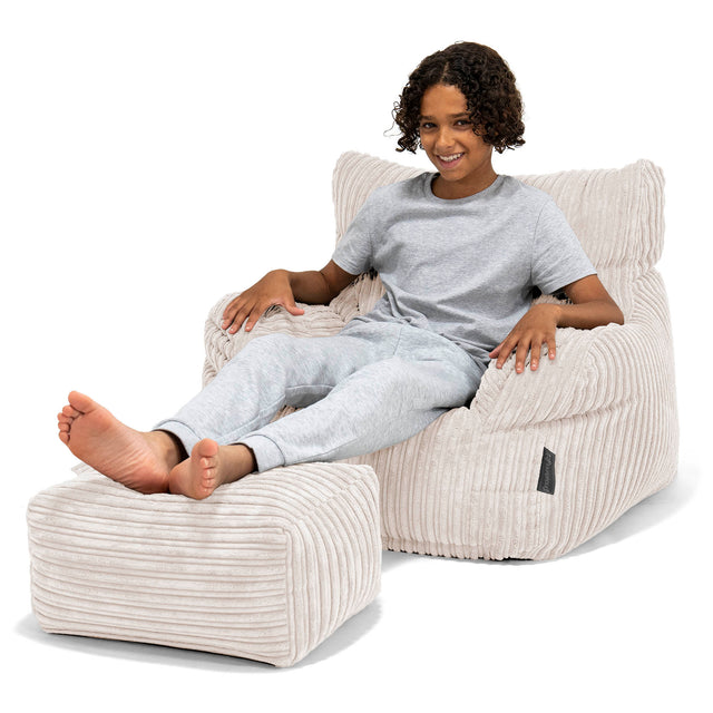 Sitzsack Sessel für Teenager 6-14 Jahre - Cord Creme 01